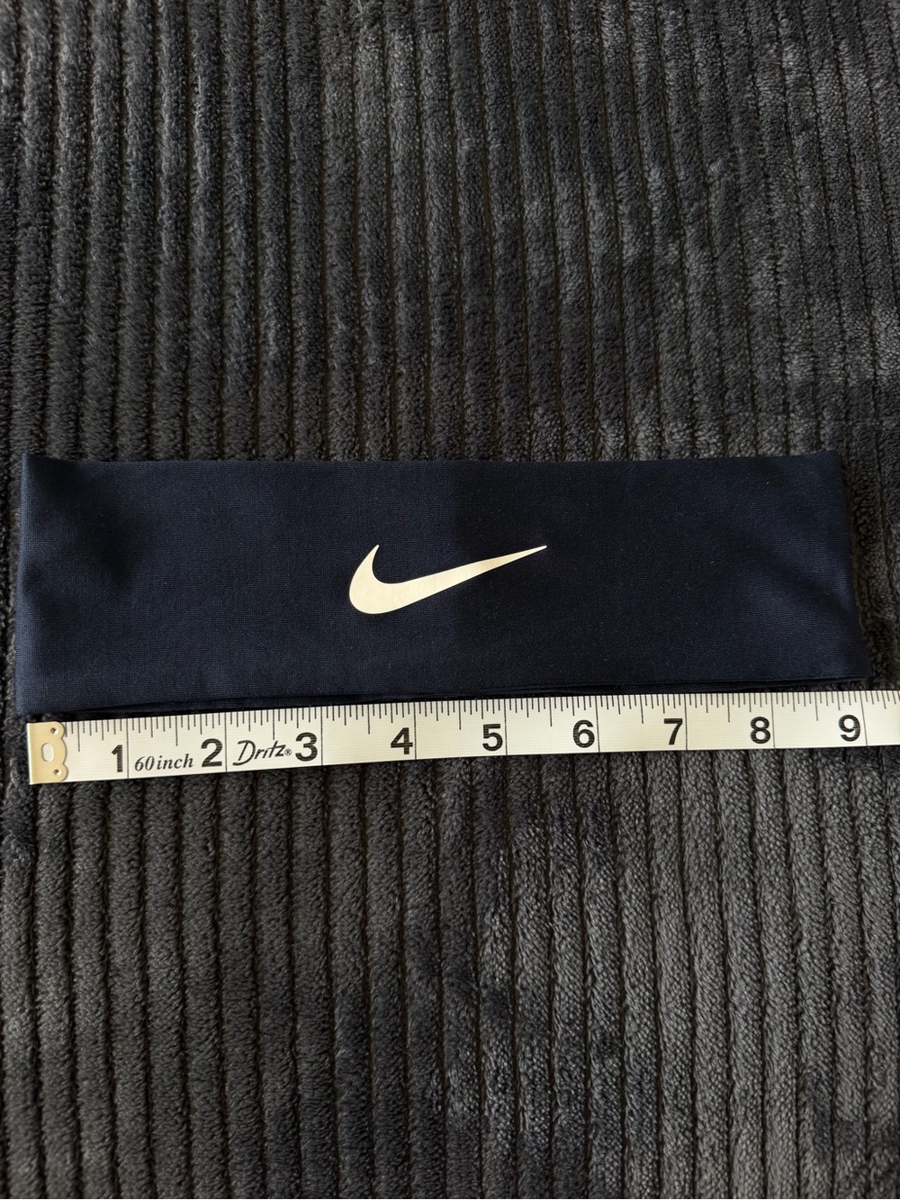 Nike navy blue headband with white swoosh #athletic #swoosh